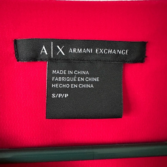 Armani Exchange Red Long Sleeve Tie Front Blouse - Picture 4 of 4